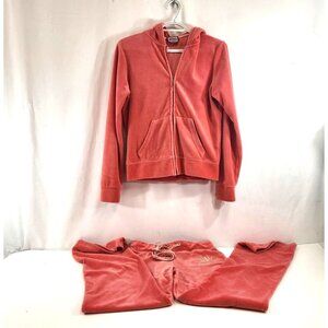 Juicy Couture Pink Tracksuit Sleepwear Size L Y2K Pink Melon Matching Pants